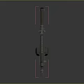 Green Military Machine Gun With Tactical Scope Bipod And Ammo Chain