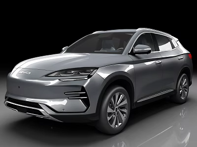 Silver Modern SUV Featuring Sleek Body LED Headlights And Stylish Wheels 3d model