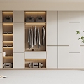 Modern Wardrobe Modern Cream Style Wardrobe Modern Bedroom Wardrobe Cloakroom Wardrobe Finished Wardrobe 3d model