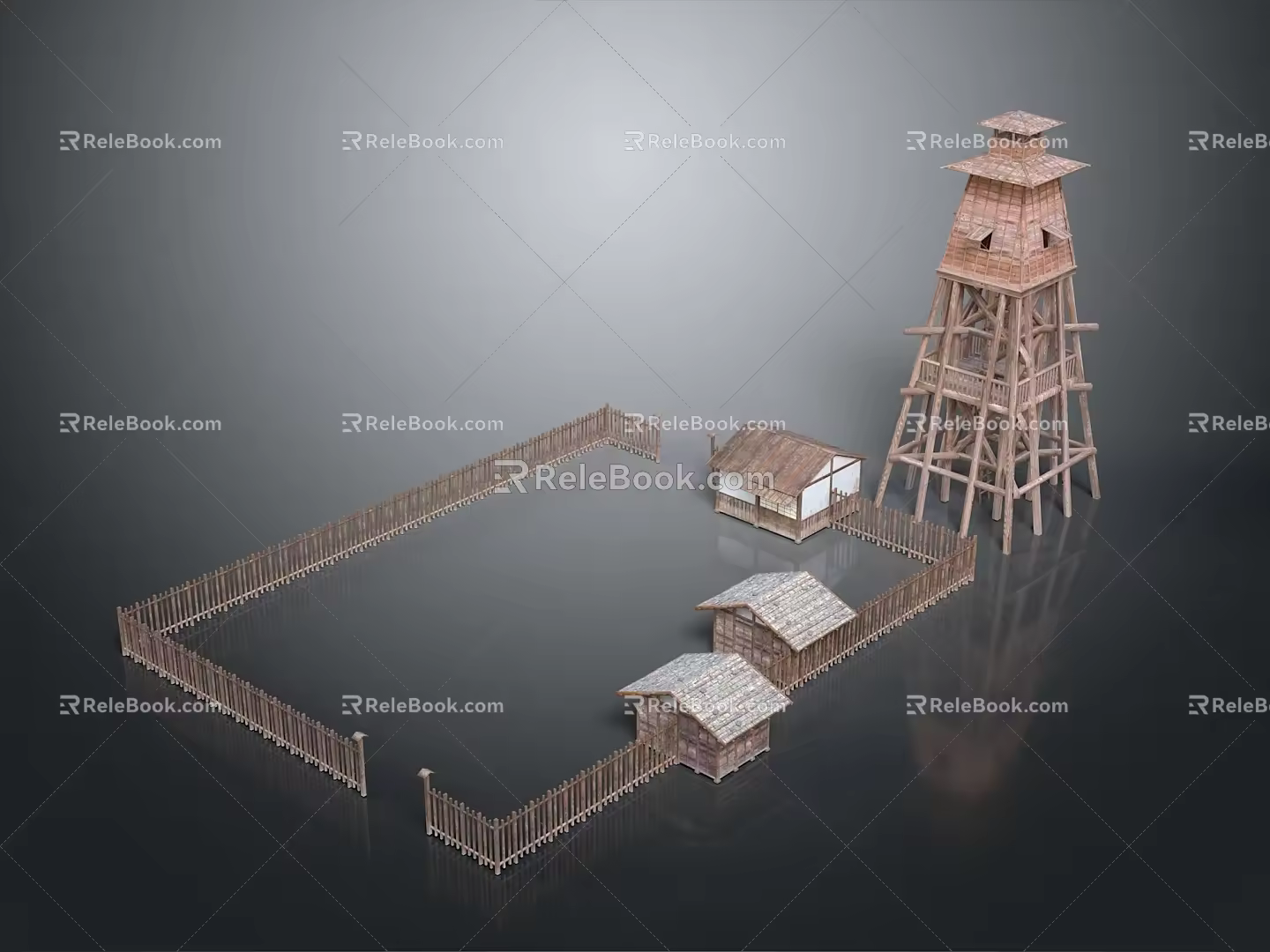 Tower defense sentry tower air defense watchtower observatory tower loft 3d model
