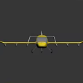 Futuristic Yellow Passenger Aircraft With Multiple Propellers And White Wings Design