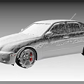 White Sedan Car With Modified Alloy Wheels And Red Brake Calipers