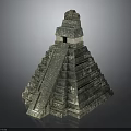Ancient Pyramid Structure With Stepped Levels And Stone Temple Architecture