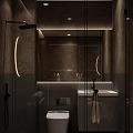 Luxurious SPA Sauna Featuring Massage Bed White Robes Dark Brown Walls Circular Light Hexagonal Tiles