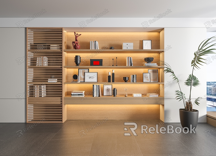 Modern Bookcase Decorative Cabinet model