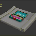 Tactical Weapon Stored In Green Box With DATA Text On Silver Textured Surface