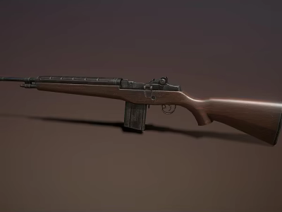 Classic Vintage Rifle with Wooden Stock and Metal Components in Detailed Side View 3d model