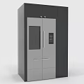 Modern Double Door Refrigerator Freezer With Black Silver Finish And Drawer Design For Kitchen