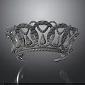 Elegant Silver Crown Featuring Intricate Filigree Design Teardrop Decorations And Pearls
