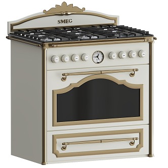 European-style gas stove oven 3d model