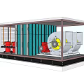 Modular Industrial Equipment Unit Featuring Structural Frame Gray Panels And Red Components