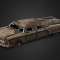 Rusty Vintage Old Car With Weathered Body Broken Windows And Retro Design