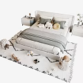 Kids Bed With Soft Pillows Gray Blanket Stuffed Animals And Toy Cars On Patterned Rug