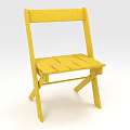 Yellow Wooden Folding Single Chair With Simple Design And Portable Structure