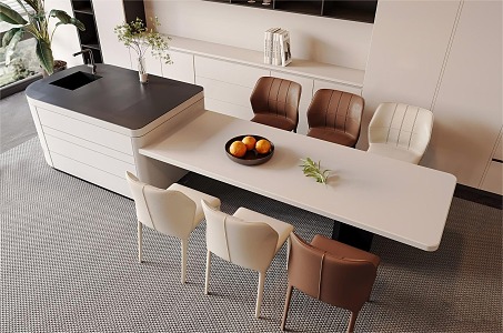 Modern Dining Table and Chair Combination Nakajima 3d model