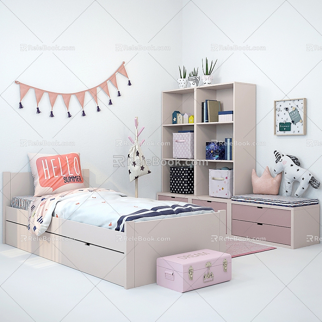 Nordic Children's Bed 3d model