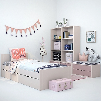 Nordic Children's Bed 3d model