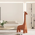 Living room children sofa cartoon giraffe seat 3d model