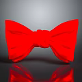 Stylish Red Bow Tie with Shiny Reflective Surface and Smooth Texture Design 3d model