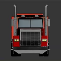 Red Heavy Duty Dump Truck With Chrome Grille And Open Bed Design