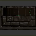 Futuristic Sci Fi Stone Archway With Green Diamond Gemstone And Glowing Lines