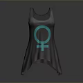 Gray Casual Tank Top With Teal Female Symbol For Everyday Wear
