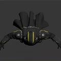 Game And Movie Character With Mechanical Armor Cloak And Glowing Details Design