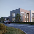 Modern factory building, factory building, office building, warehouse building 3d model