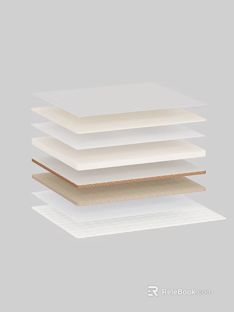 High Quality Layered Mattress Construction With Supportive Foam And Comfort Layers 3d model 