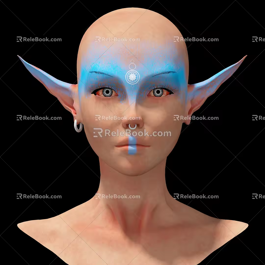 Modern Game Character Elf Female 3d model