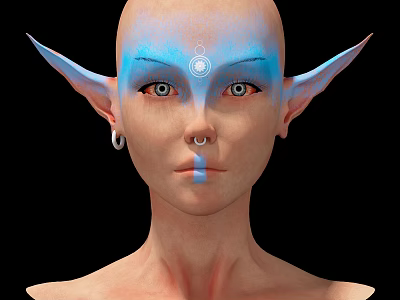 Modern Game Character Elf Female 3d model