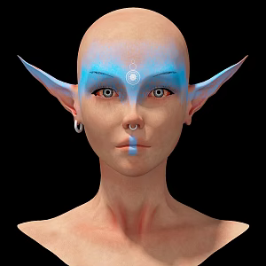 Modern Game Character Elf Female 3d model