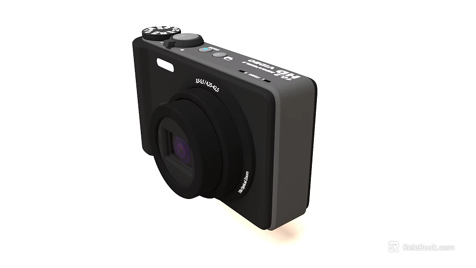 Black Polaroid Digital Camera With Compact Design And Lens Features 3d model 