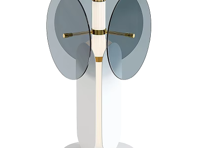 Modern Elegant Table Lamp With Transparent Glass Shades Gold Accents And White Base 3d model