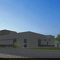 Modern Industrial Factory Building In Energy Saving Industrial Park With White Exterior And Green Surroundings