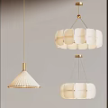 Modern Gold Pendant Lights With White Shades For Home Interior Decor Design