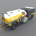 Fuel Tanker Truck Tollen Yellow White Red Stripes With Fire Zone Safety Sign