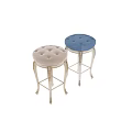 Elegant Bar Stool With Upholstered Seat Leaf Carvings And Curved Legs For Home Bar