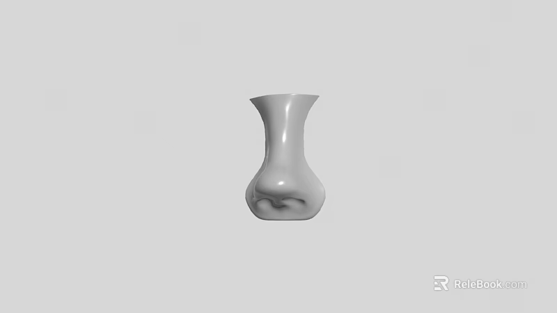 White Ceramic Vase 3D Model With Smooth Surface And Minimalist Design 3d model 