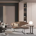 Modern Living Room Interior Design With Beige Sofa Coffee Table Accent Chair And Textured Rug