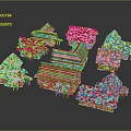 Miniature House Models With Various Roof Designs And Wooden Frames