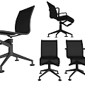 Black Mesh Back Office Chair With Adjustable Base And Armrests Design 3d model