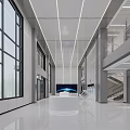 Sleek Modern Corporate Reception Lobby With Elegant Brand Display Wall And Bright Spacious Office Interior