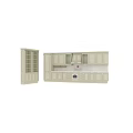 Elegant Light Colored Kitchen Cabinets With Doors Drawers And Open Shelves