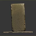 Artisan Stone Block With Double Square Holes On Slate Base Decorative Piece