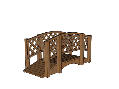 Modern Bridge Landscape Entrance Villa Courtyard Corridor Frame Small Bridge Wooden Bridge Plank Road Chair 3d model