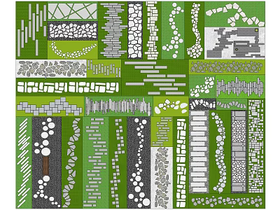 Road Facilities Design Featuring Various Pavement Types Sidewalks And Green Belts 3d model