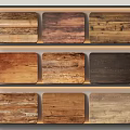 Wooden Flooring Samples Collection With Various Wood Grains And Different Colors Displayed On Shelves