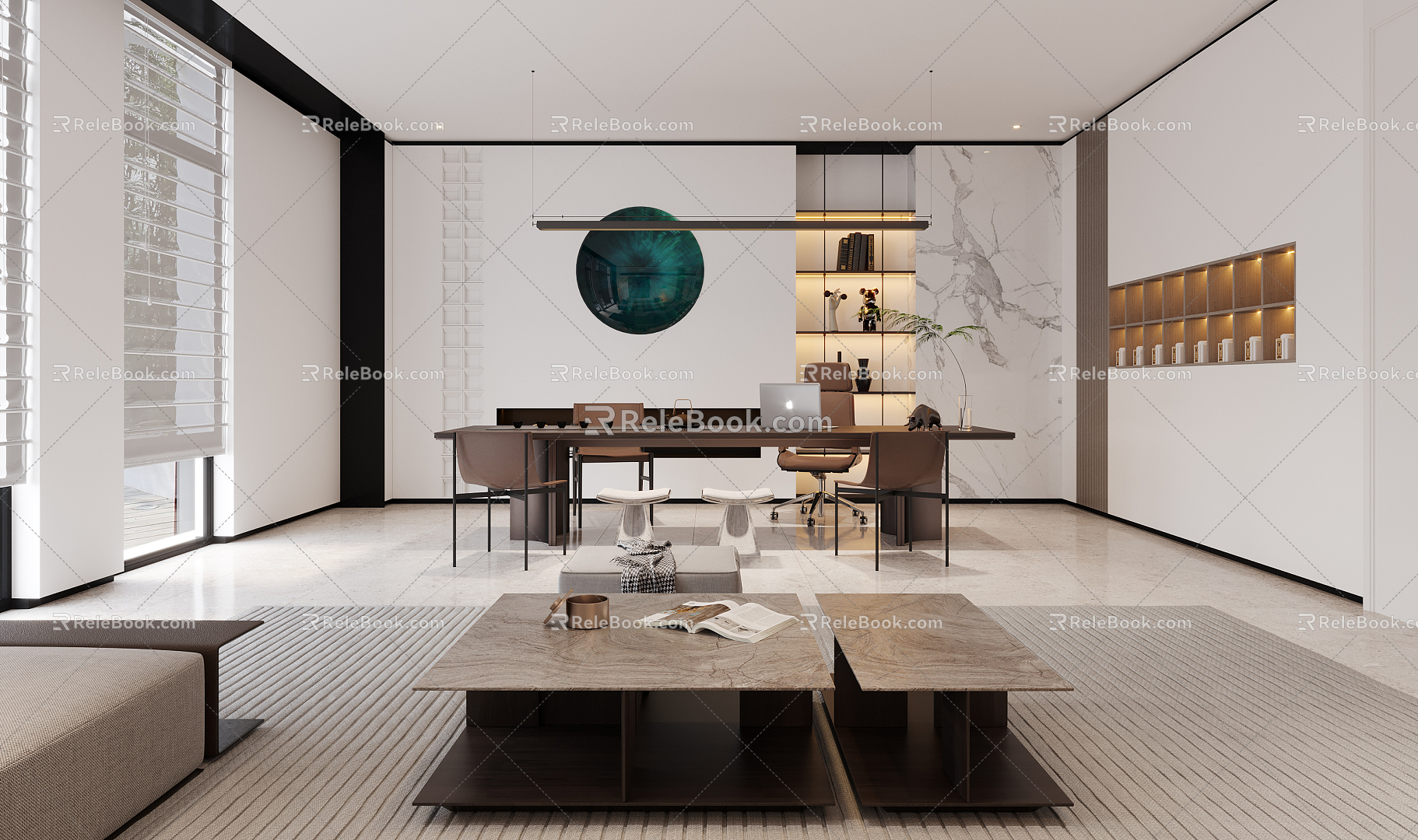 Modern office reception room reception room tea room 3d model