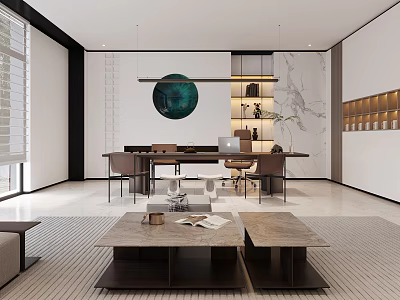 Modern office reception room reception room tea room 3d model